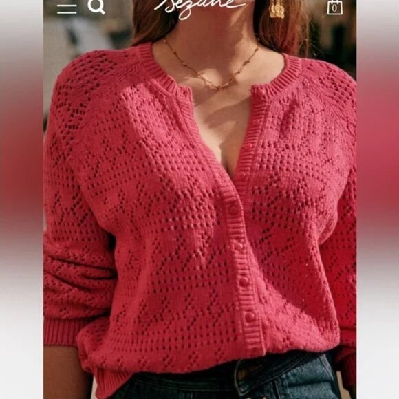 Sezane Capucine Cardigan, Pink - Picture 4 of 13